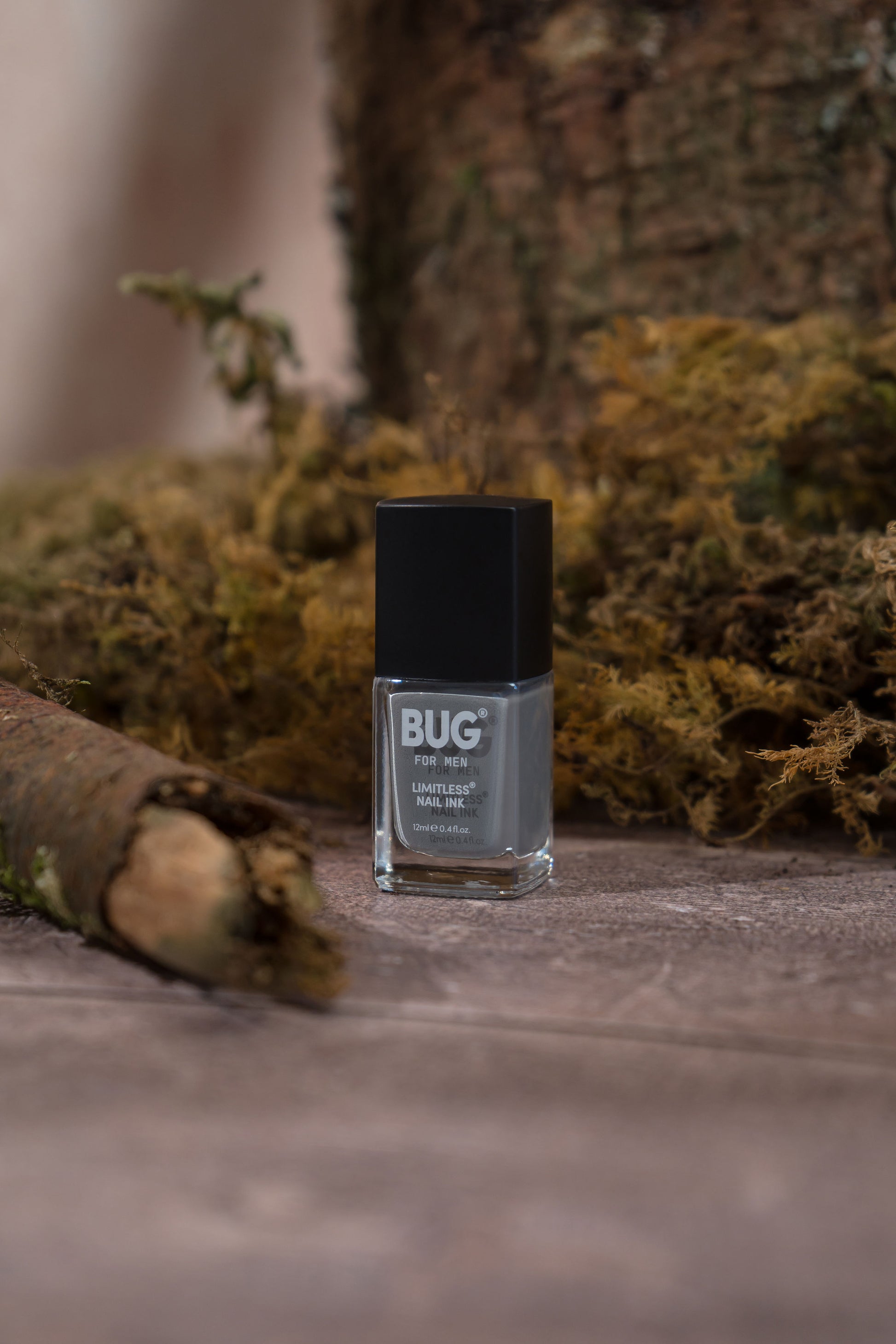 Men's grey nail polish